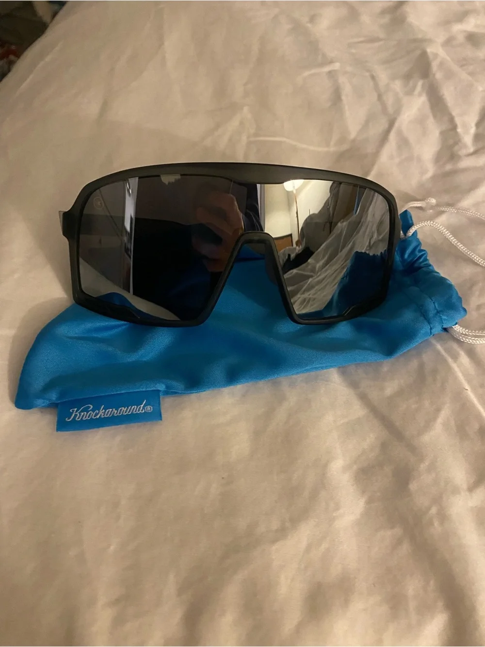 Black & Gray Knockaround Sunglasses with Gray Mirrored Lens